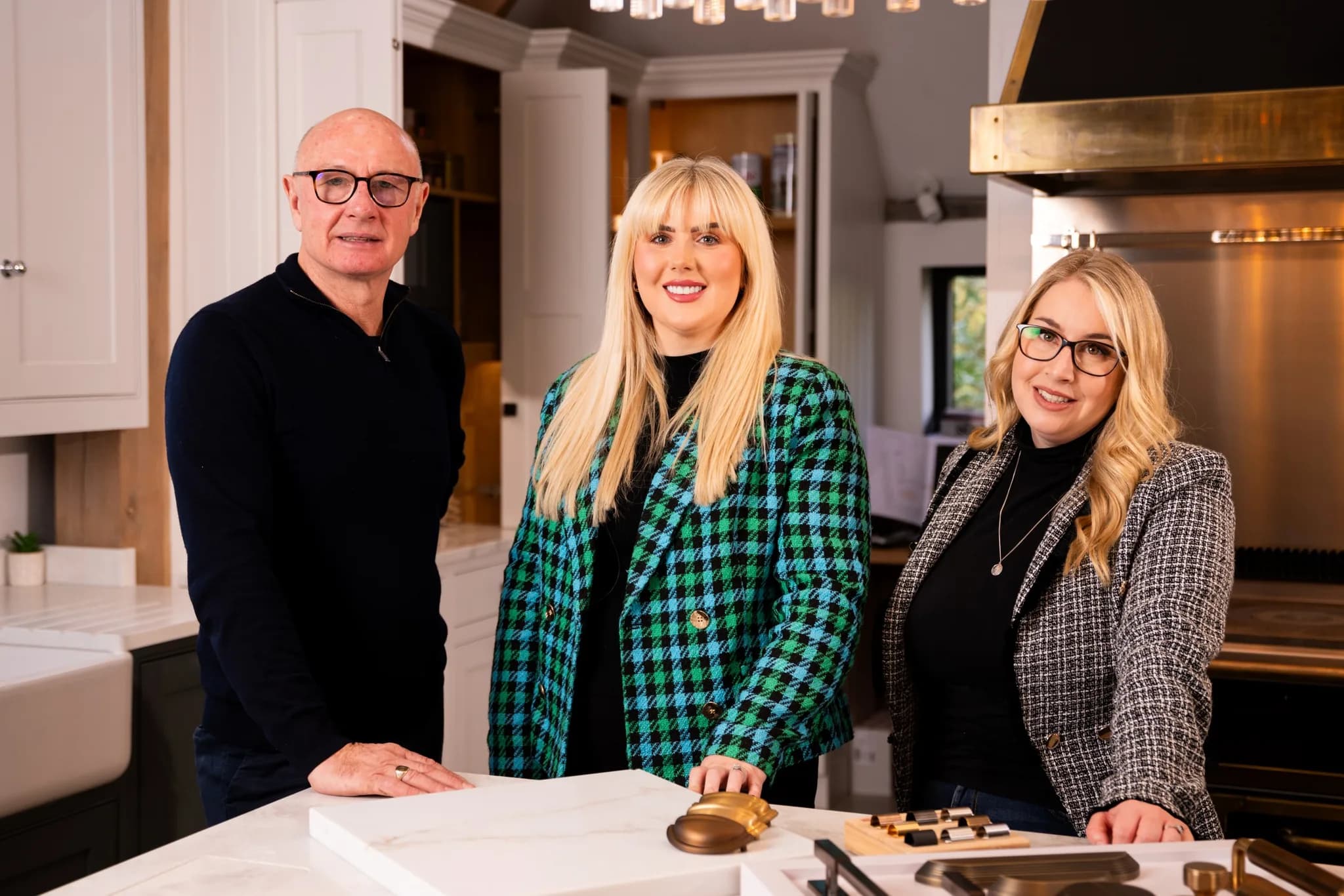 The Handmade Kitchen Company family in the Bridgers Barn showroom