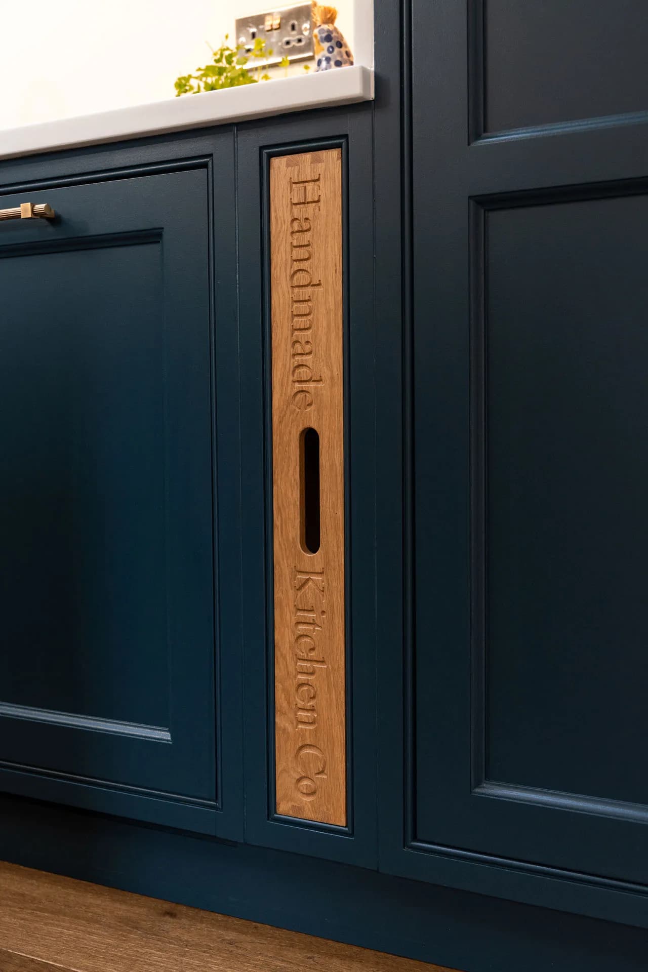 Hand-painted shaker door detail