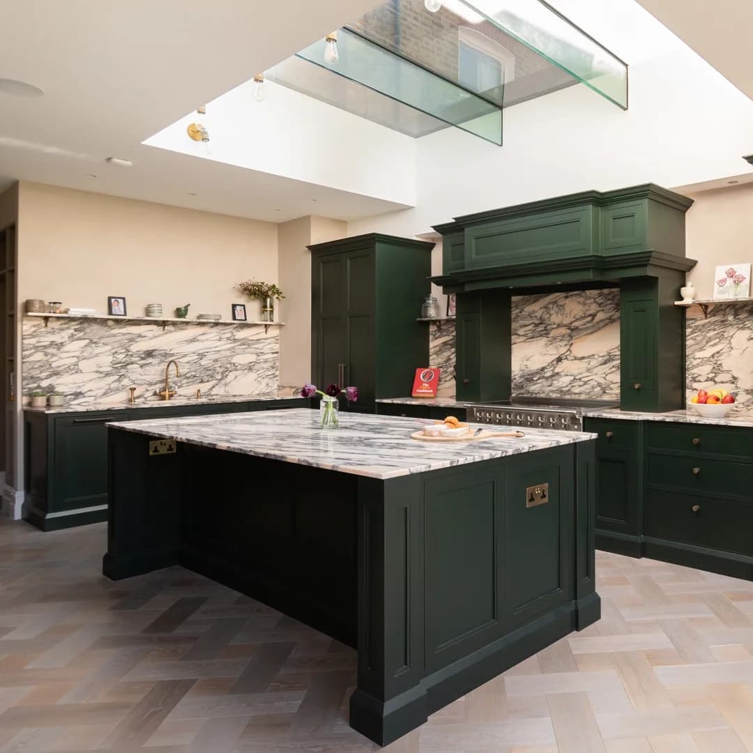 bespoke shaker kitchen handmade kitchen co wimbledon unique square edge centre frame (2)