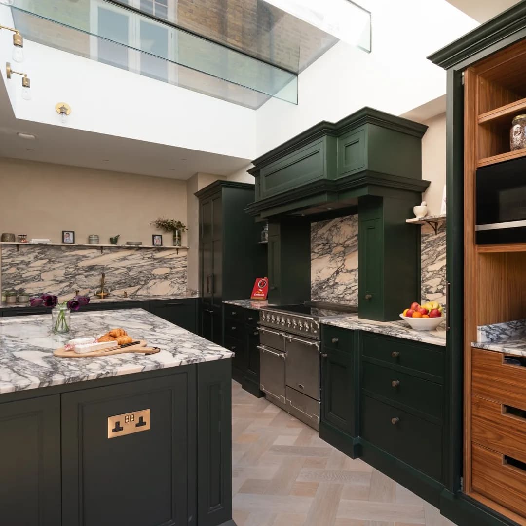 bespoke shaker kitchen handmade kitchen co wimbledon unique square edge centre frame (4)