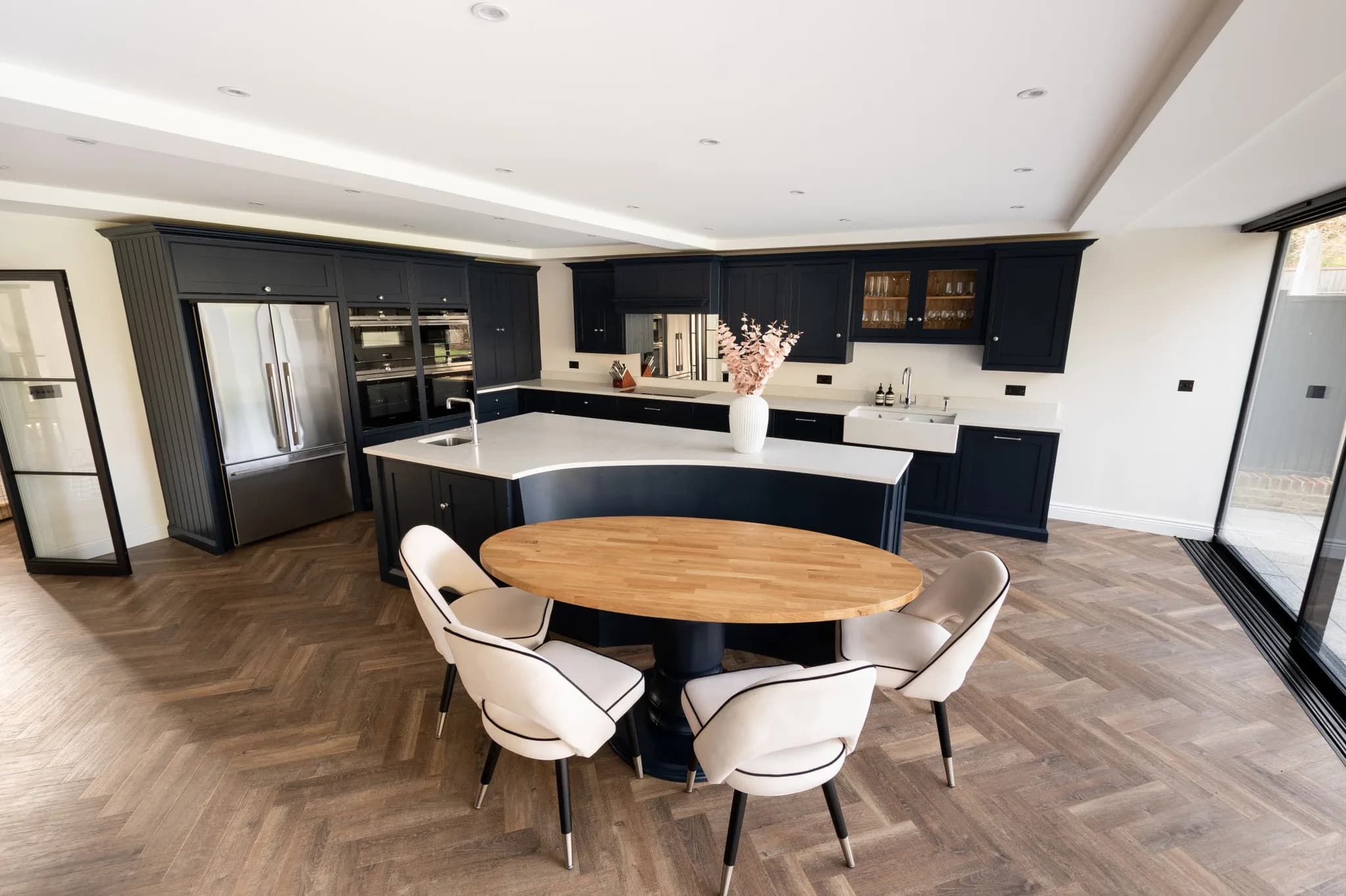 The Pairing of Herringbone Flooring & Handmade Kitchens